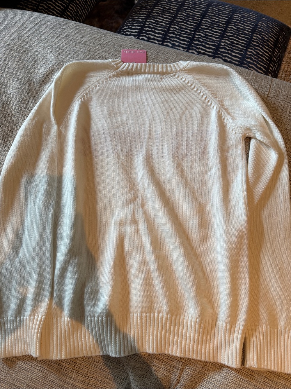 Telluride Crewneck Sweater in Cream with Red Logo - Picture 4 of 4